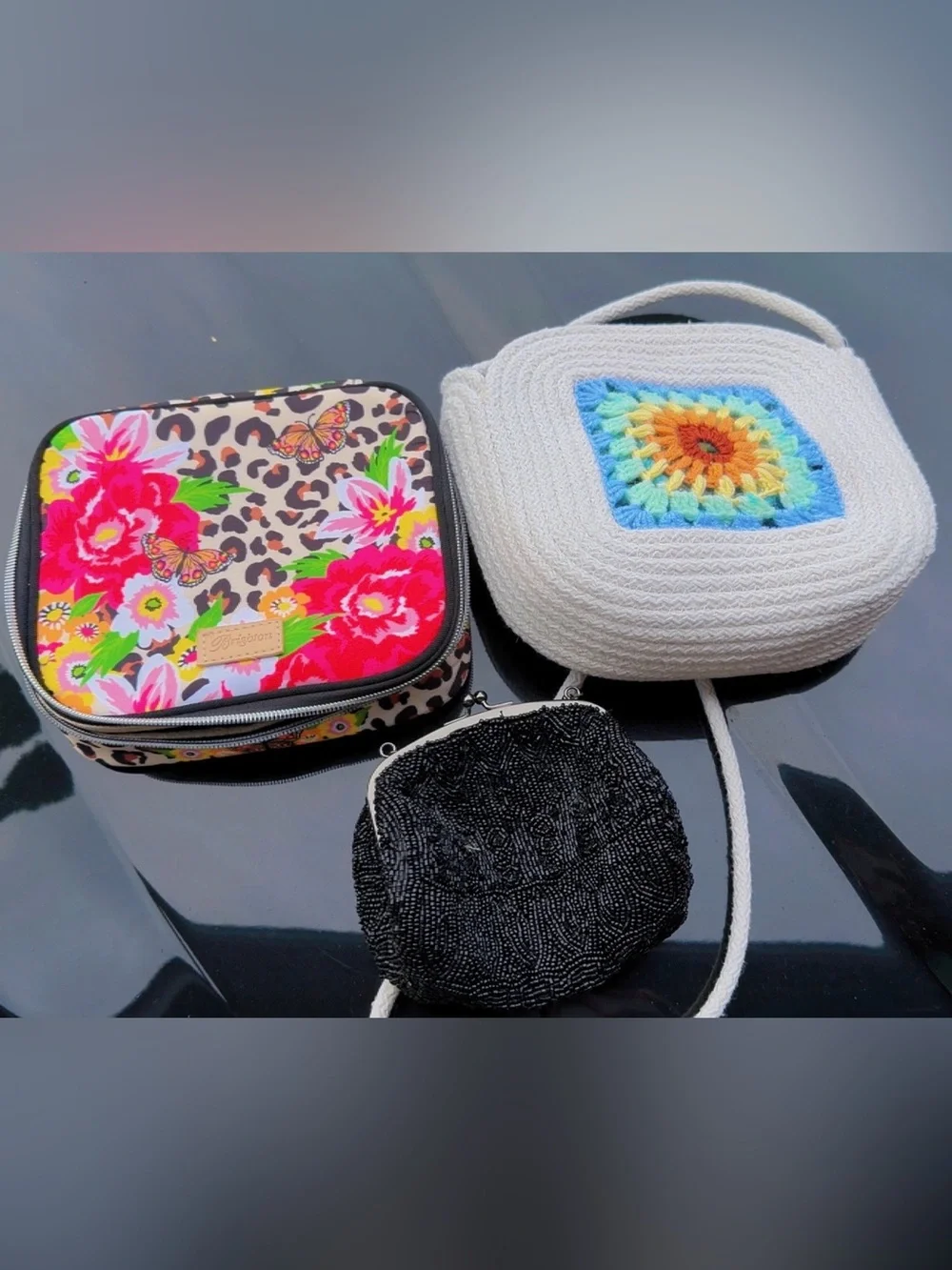 Brighton Floral Leopard Travel Jewelry Case Cosmetic Organizer Butterfly Print